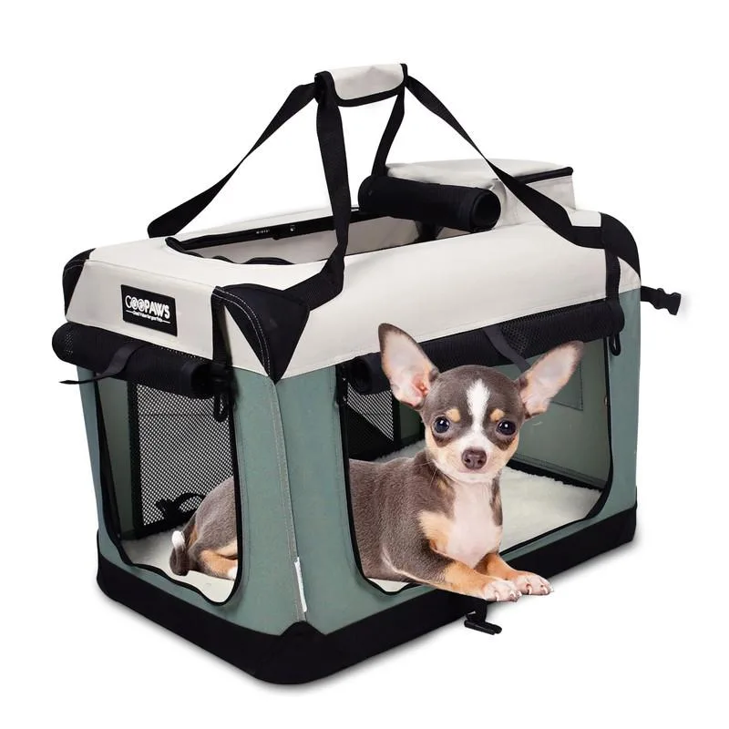 Jespet Inc Jespet Inc Soft Dog Crate 24in Shale Green bedding — product photo