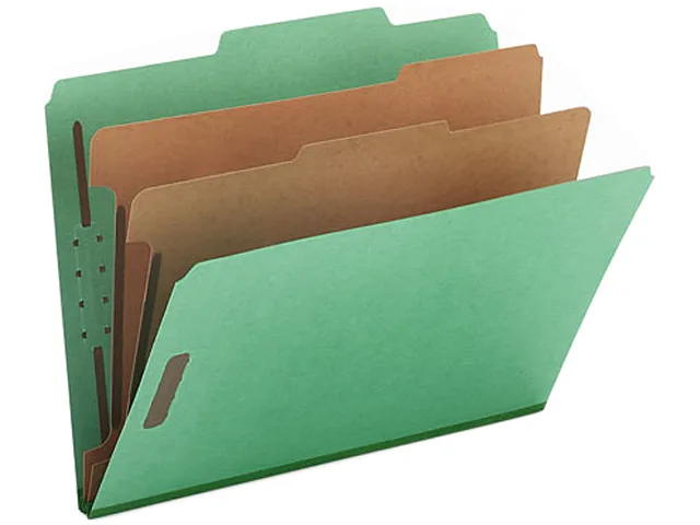 Smead Smead 14033 Pressboard Classification File Folder, Letter, Six-Section, Green, 10/Box — product photo