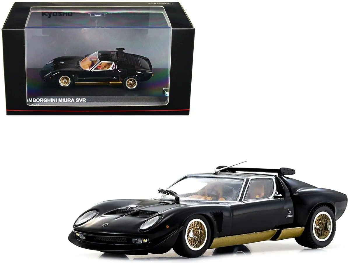 KYOSHO KYOSHO Lamborghini Miura SVR Black Gold Accents Wheels 1/43 Diecast — product photo