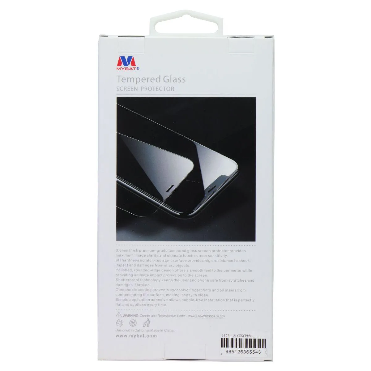 Mybat Mybat Tempered Glass Screen Protector for iPhone 6/6s/7/8 Plus Clear — product photo