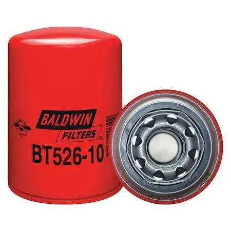 Silver metal spin-on hydraulic filter cylinder with textured finish and threaded base