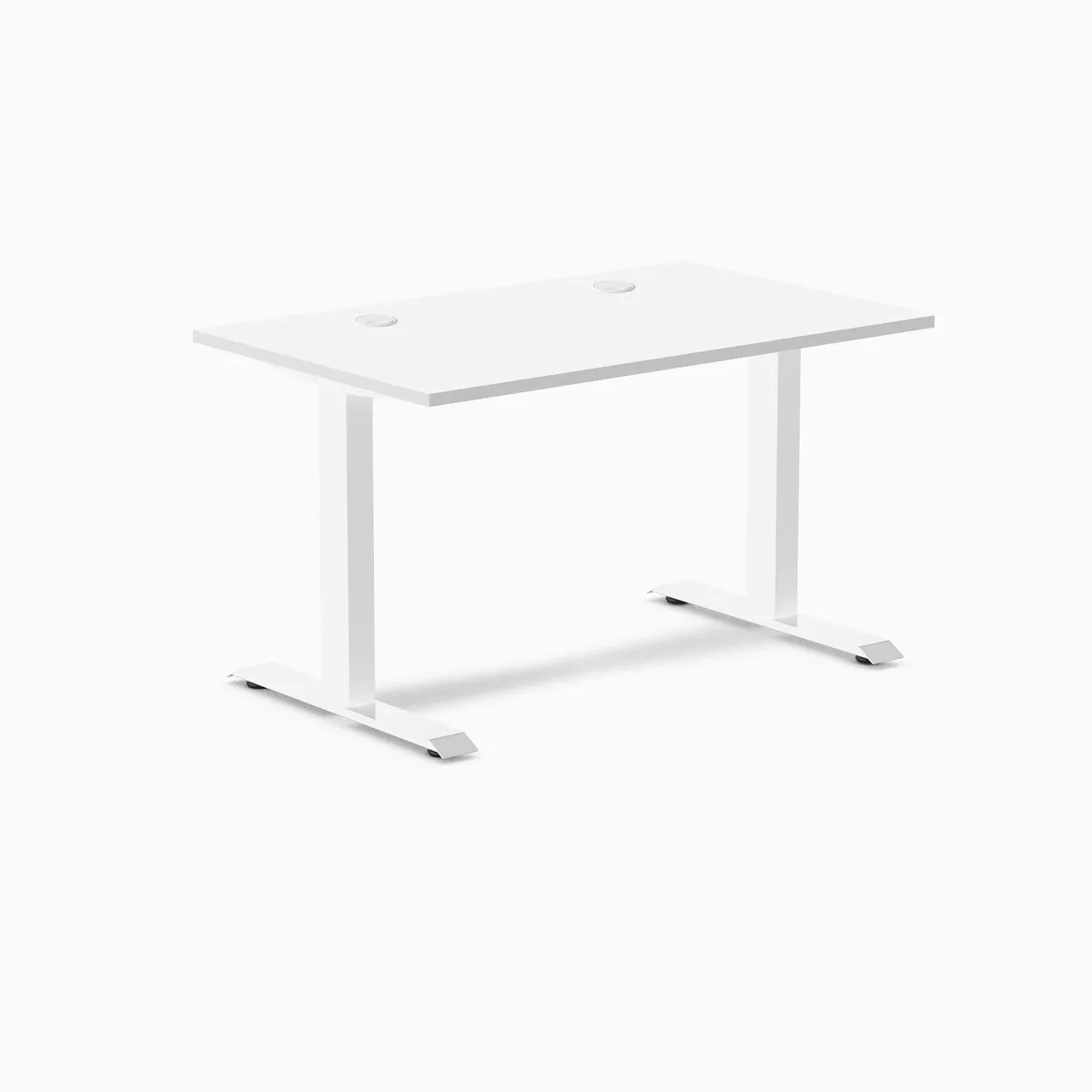 Desky Desky Zero Laminate Office Desk White 47.2 x 29.5 in with Grommets — product photo