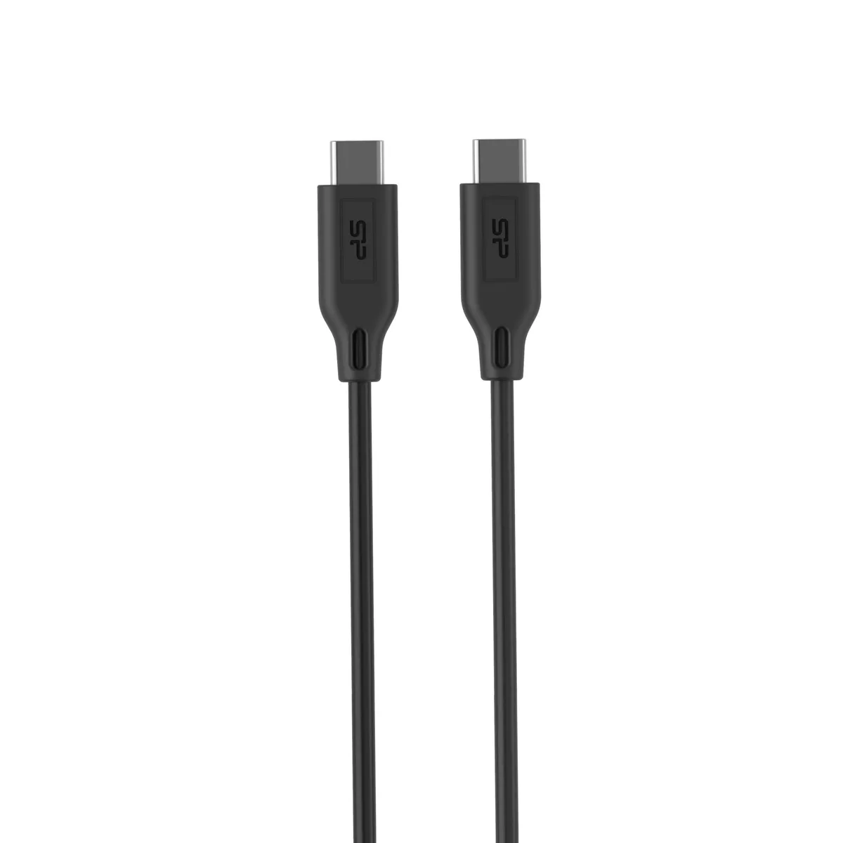 Black USB-C to USB-C cable, 100 cm, reinforced PVC jacket, reversible connectors