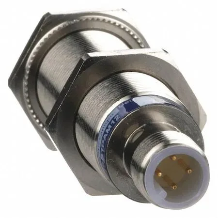 Cylindrical nickel-plated brass inductive sensor 18 mm M12 connector