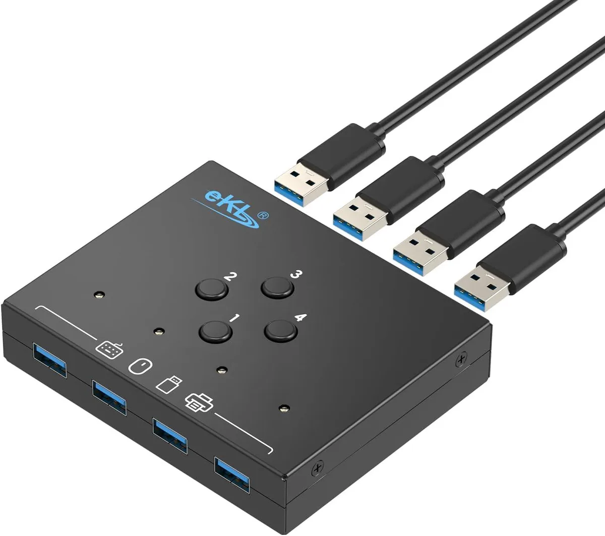 IHDAPP IHDAPP 4 in 4 Out USB 3.0 KVM Switch with 3.5mm Audio — product photo