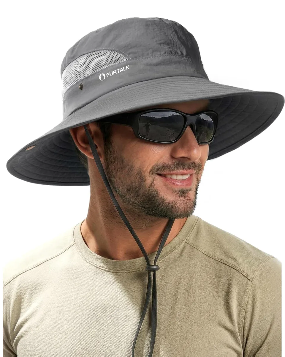 FURTALK Bucket Sun Hat UPF 80+ Dark Grey 100% Nylon — product photo