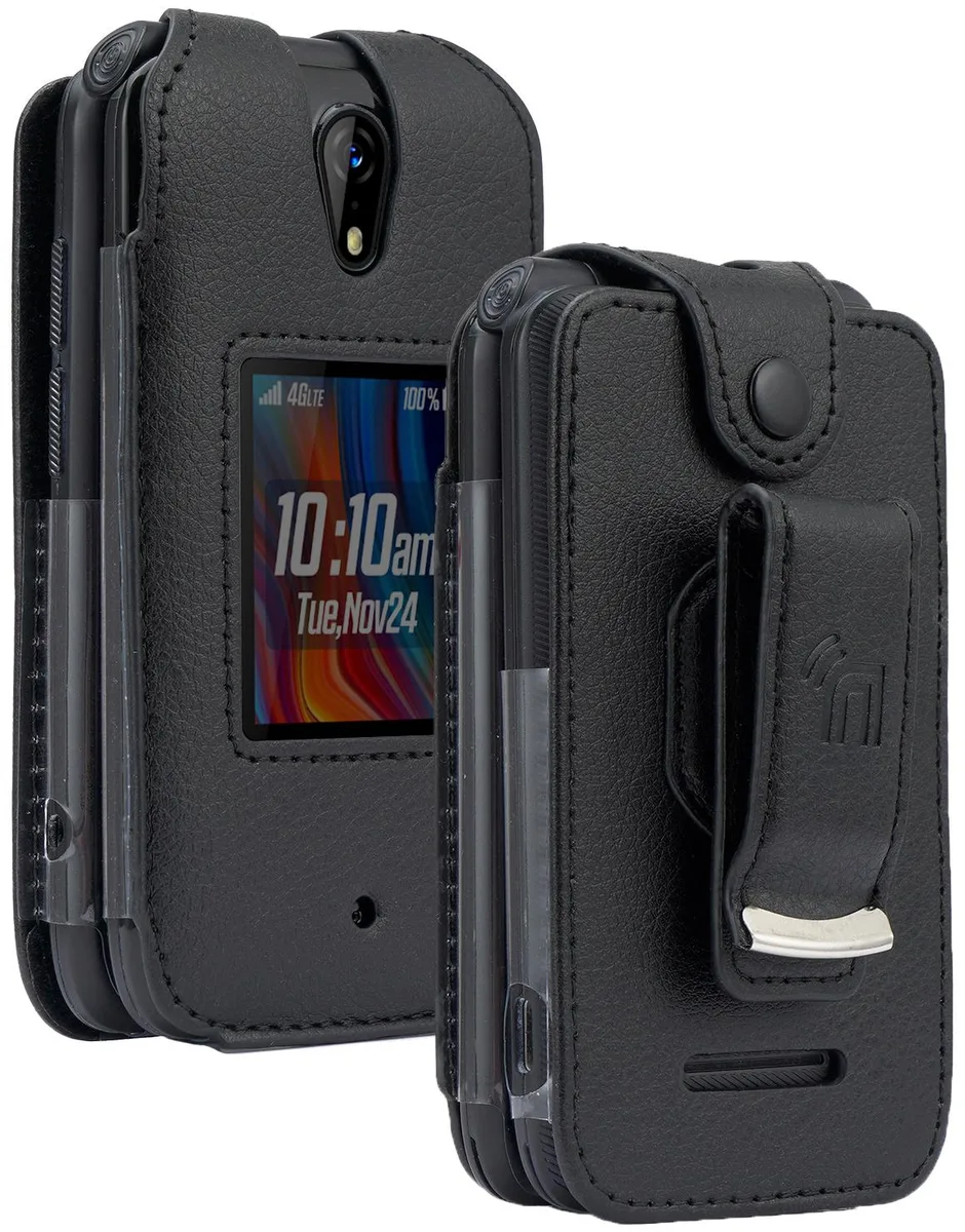 Nakedcellphone Nakedcellphone Fitted Vegan Leather Case for Schok Flip Phone (2022) — product photo