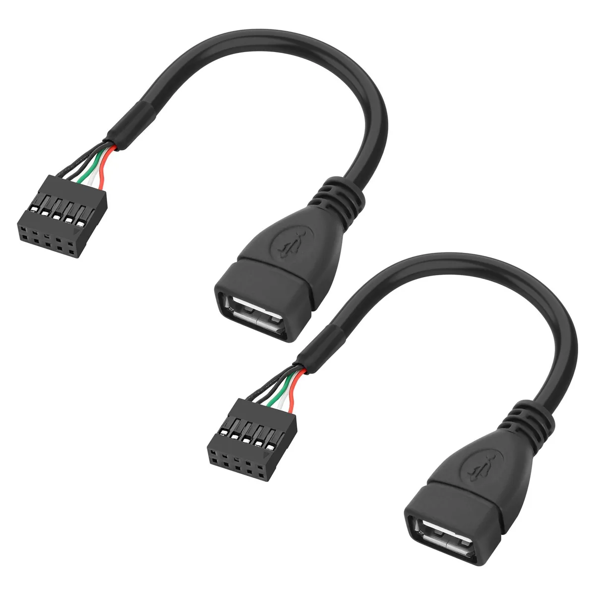 BUCIER BUCIER USB 2.0 Female to 9 Pin Header Adapter Cable 10cm 2Pcs — product photo