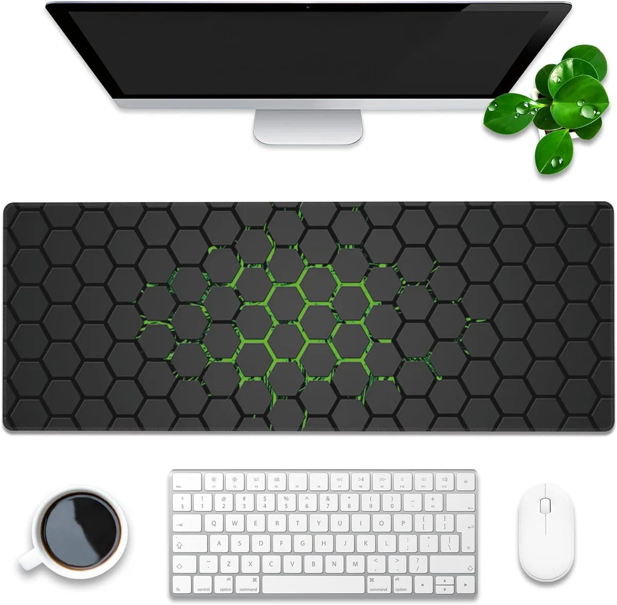 Corn Electronics Corn Electronics Green Honeycomb Extended Mouse Pad 31.5"x11.8 — product photo