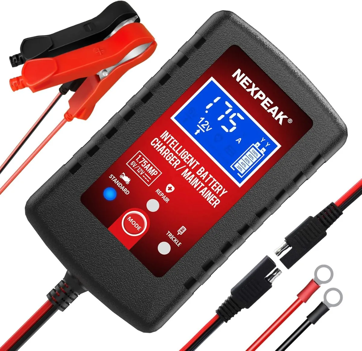 BFKK BFKK 1.75-Amp 6V/12V Smart Battery Charger Maintainer Desulfator car electronics accessory — product photo
