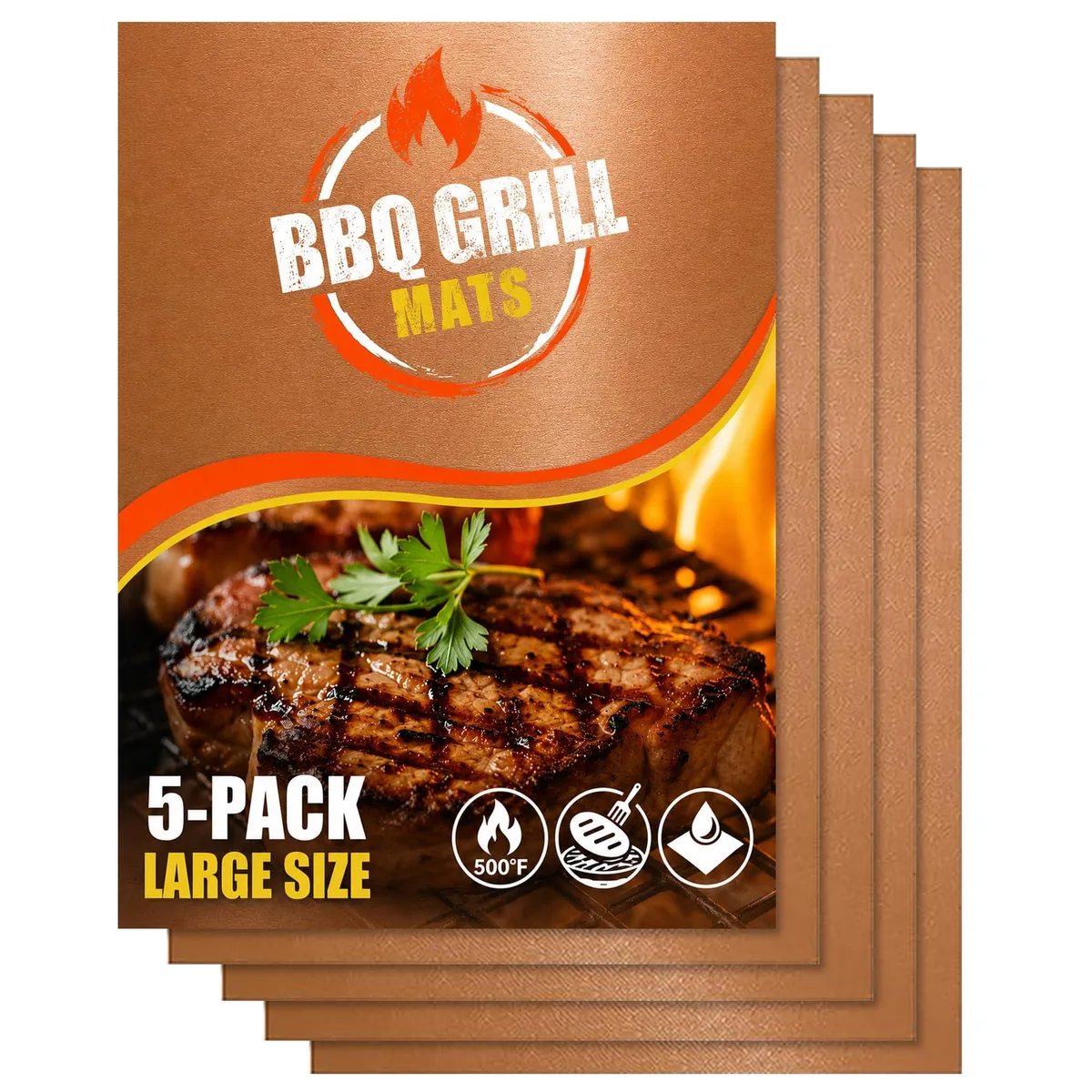  Healthy Living Grill Mat 5 Pack 13 x 15.75 in 500°F — product photo