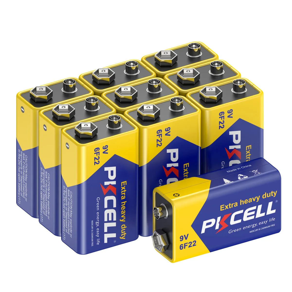 Pkcell Pkcell 9V 6F22 Zinc Carbon Battery 10-pack — product photo