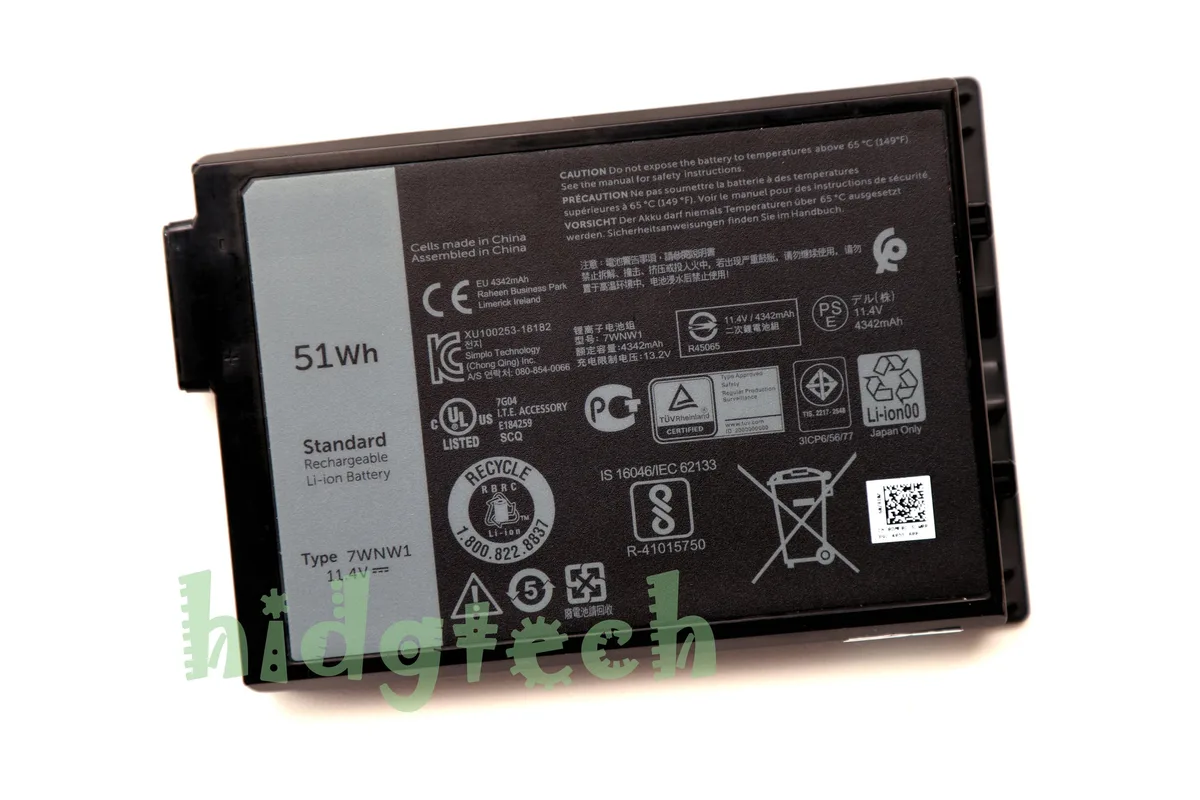 Beisite Beisite 7WNW1 laptop battery 51Wh 11.4V for Latitude 5420 5424 7424 Rugged Extreme — product photo