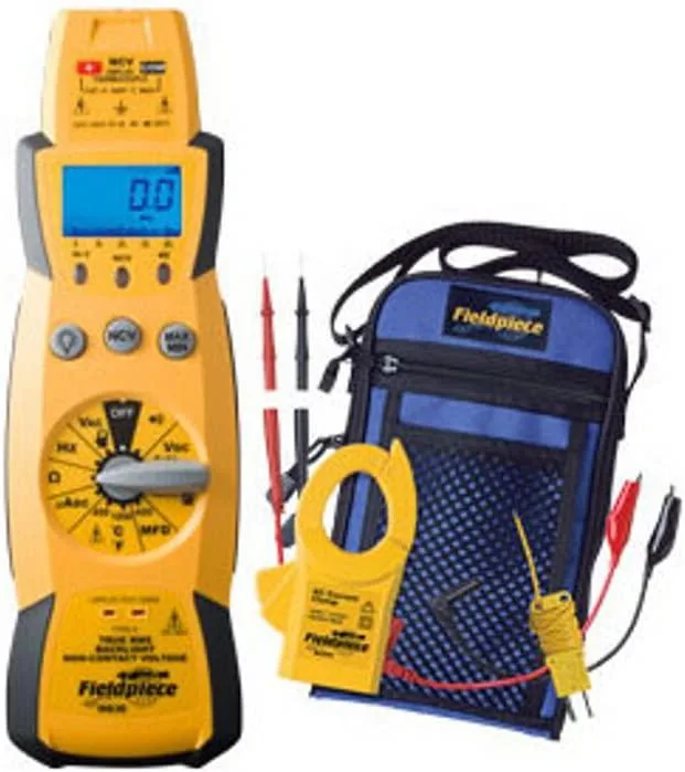Yellow stick multimeter with magnetic hanger, detachable silicone test leads and alligator clip probe tips