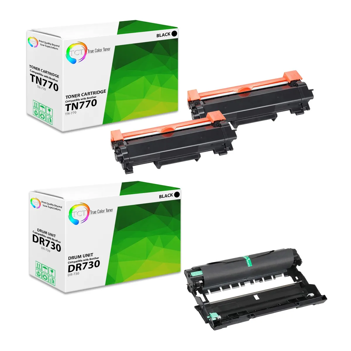 True Color Toner True Color Toner TN770 2-pack + DR730 drum unit toner cartridge — product photo