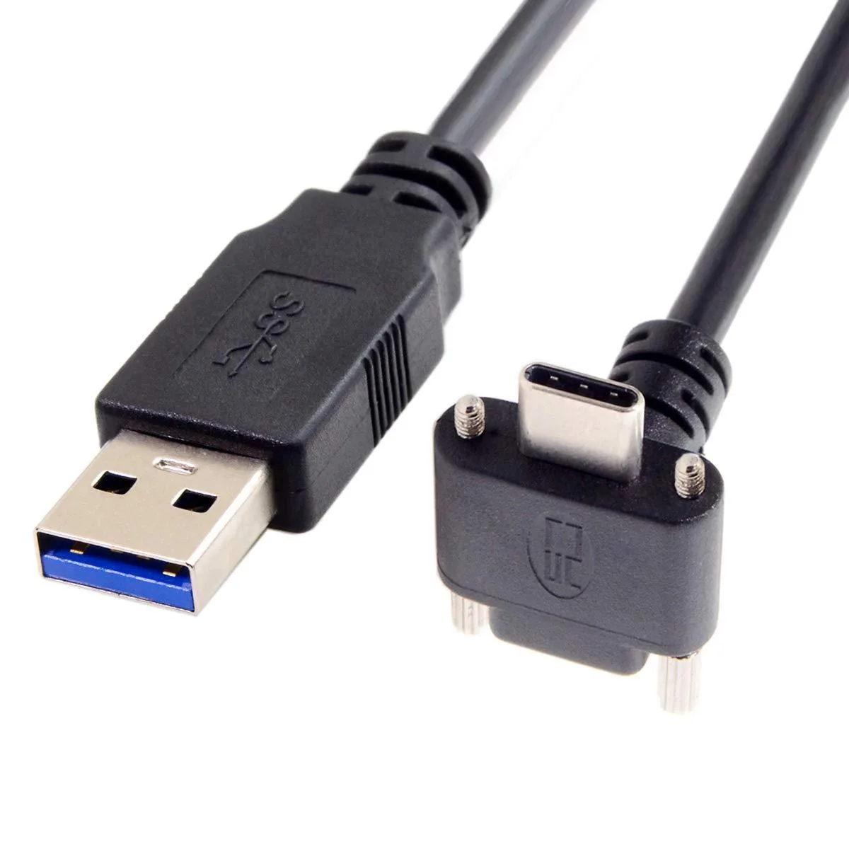 Fervit Fervit USB 3.1 Type-C Screw-Lock to USB 3.0 Cable 90° 120cm — product photo