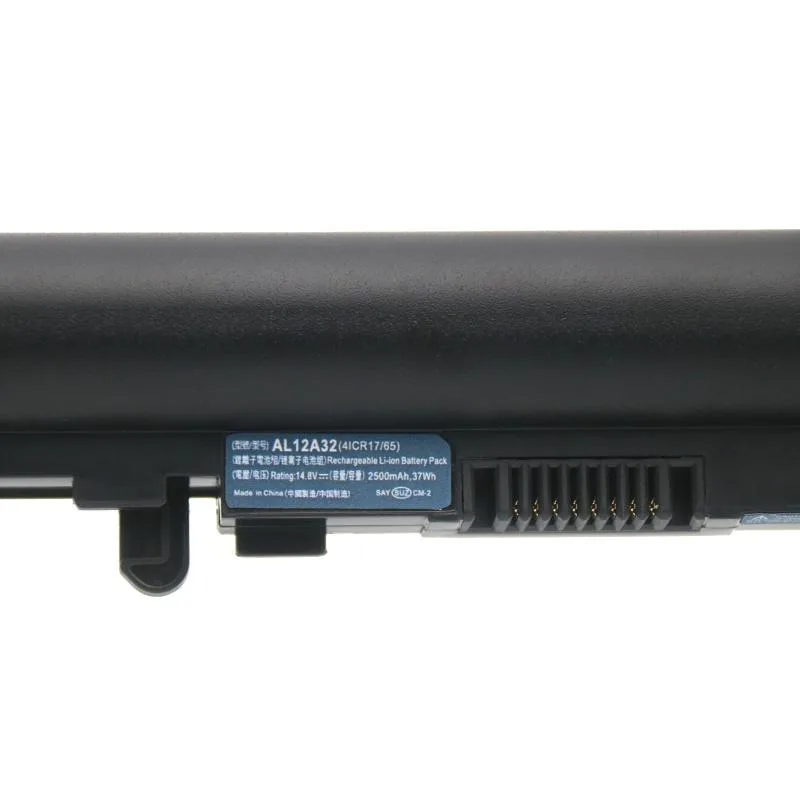 Black rectangular lithium-polymer laptop battery, 37Wh 14.8V