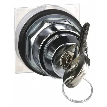 Chrome 30mm key selector switch with metal bezel