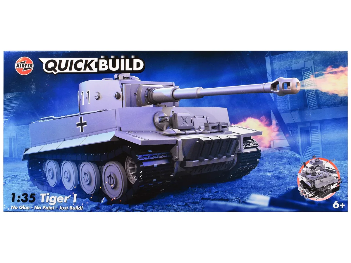 Airfix Airfix Tiger I Tank "German Army" Snap Together 1/35 Scale 150 Parts — product photo