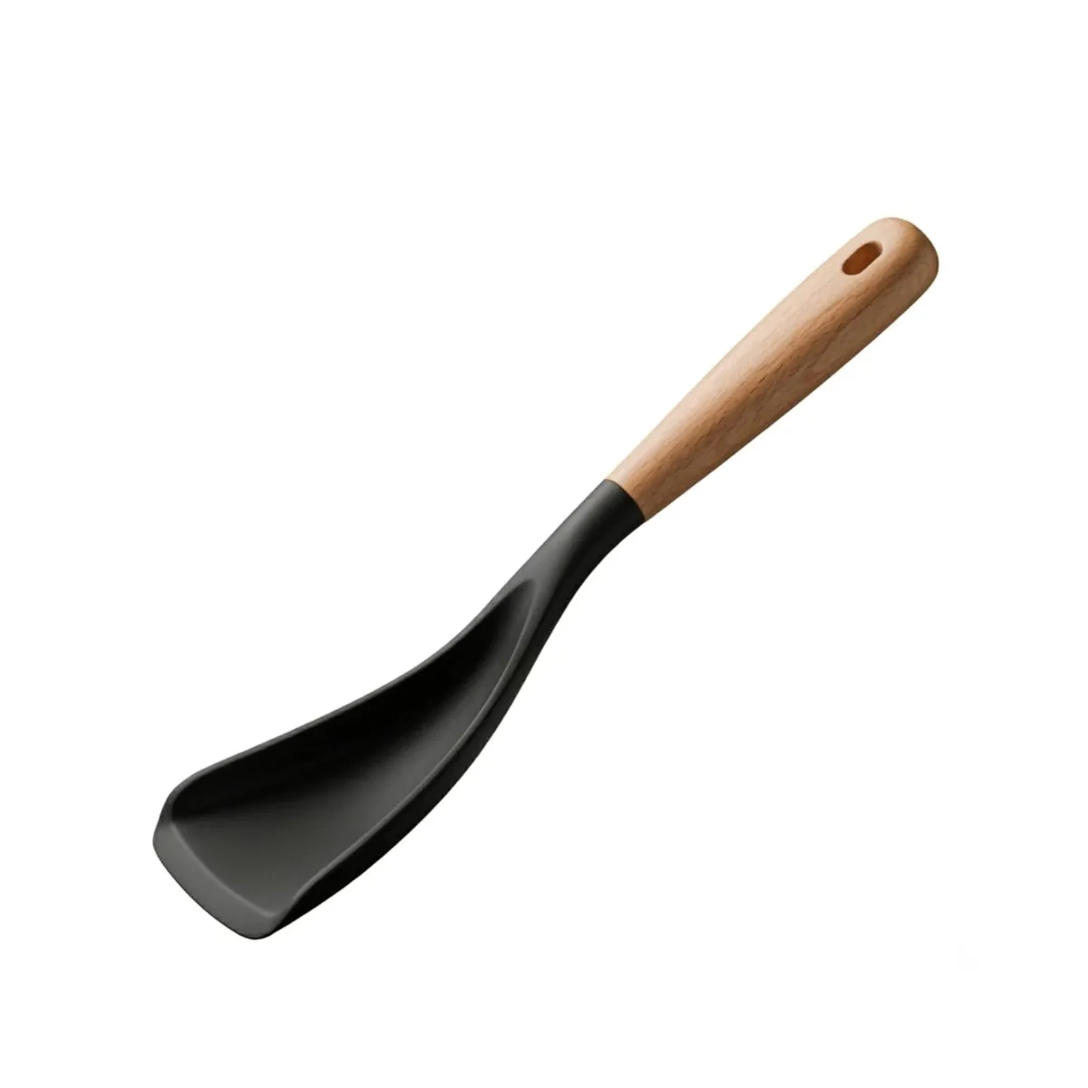 11.2 inch silicone spoonula with wooden handle