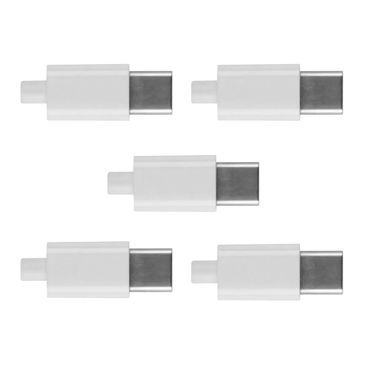 BUCIER BUCIER 5-set USB 3.1 Type-C 24-pin Male SMT Connector Kit 3.5mm SR White — product photo