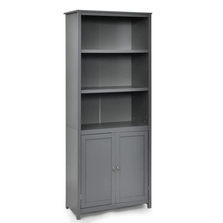 SlickBlue SlickBlue 29 x 14 x 72 in Bookcase with Doors Gray — product photo