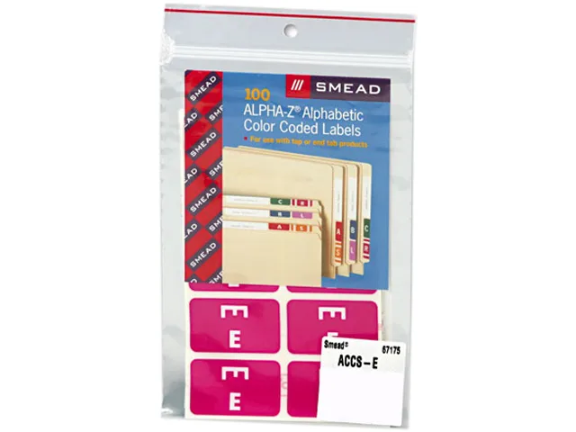 Smead Smead 67175 Alpha-Z Color-Coded Labels Letter E Purple 100/Pack — product photo
