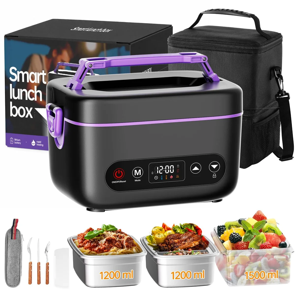DNBeffulgent DNBeffulgent BX60 1.2L 100W Cordless Warming Tray Purple — product photo