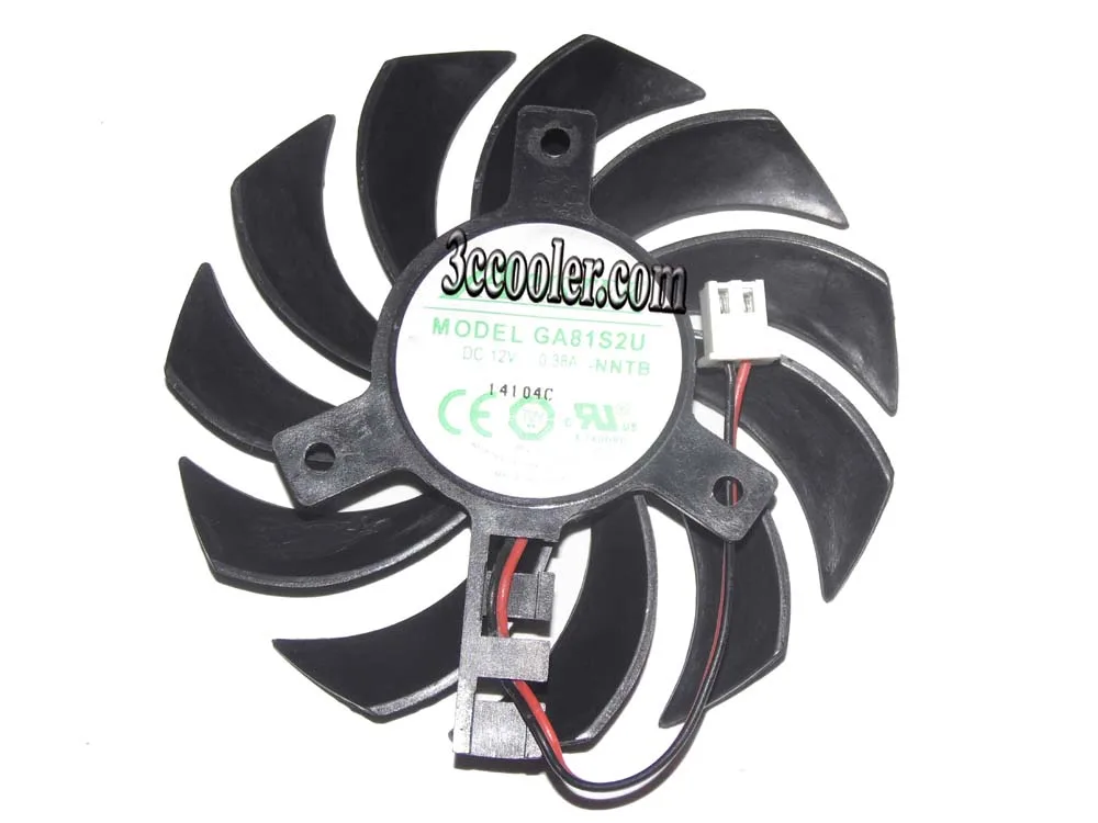 Zyvpee Zyvpee GA81S2U 75mm 0.38A 2 Pin VGA Cooling Fan — product photo