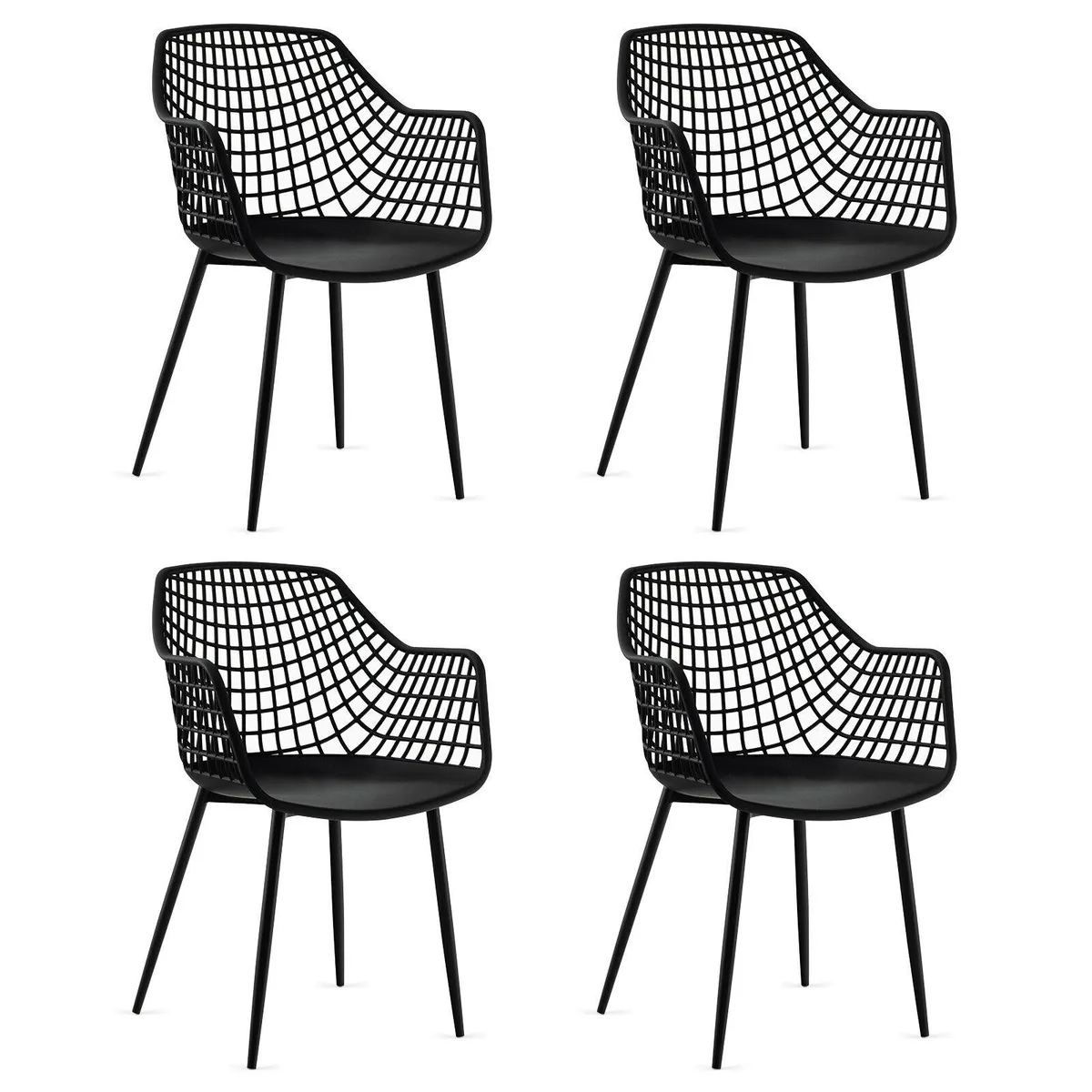 SlickBlue SlickBlue Set of 4 Dining Chairs Black 22.5" x 21" x 34 — product photo