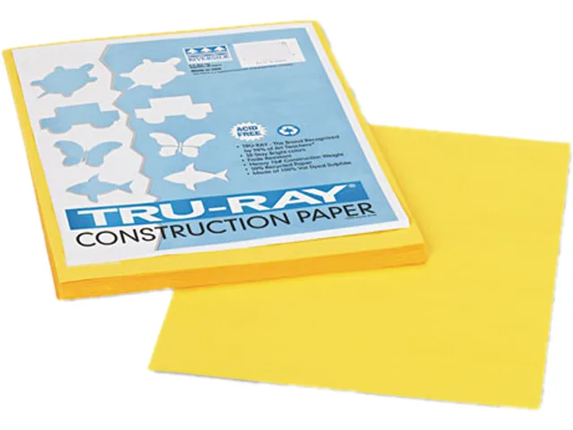 Pacon Pacon 103004 paper 76 lbs 9 x 12 Yellow 50 sheets — product photo