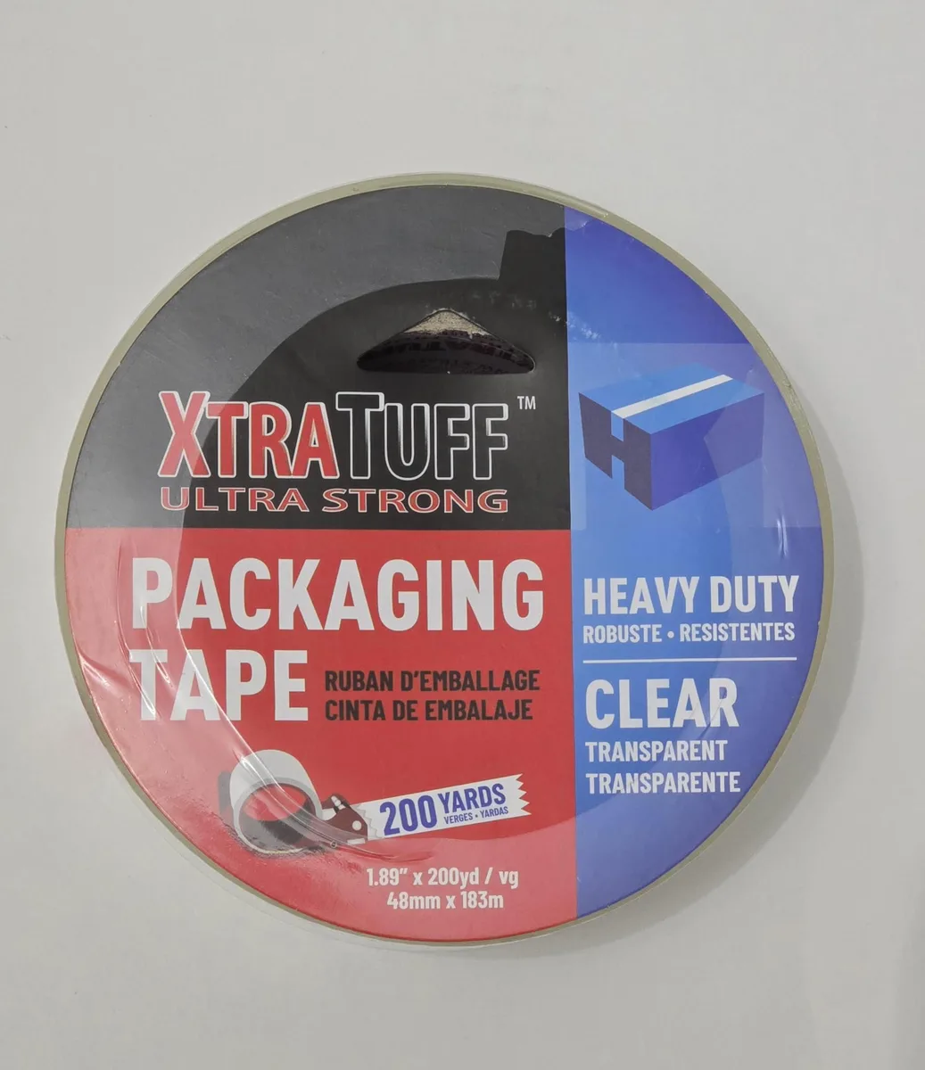 Clear packing tape roll, 1.89 inches wide, transparent finish