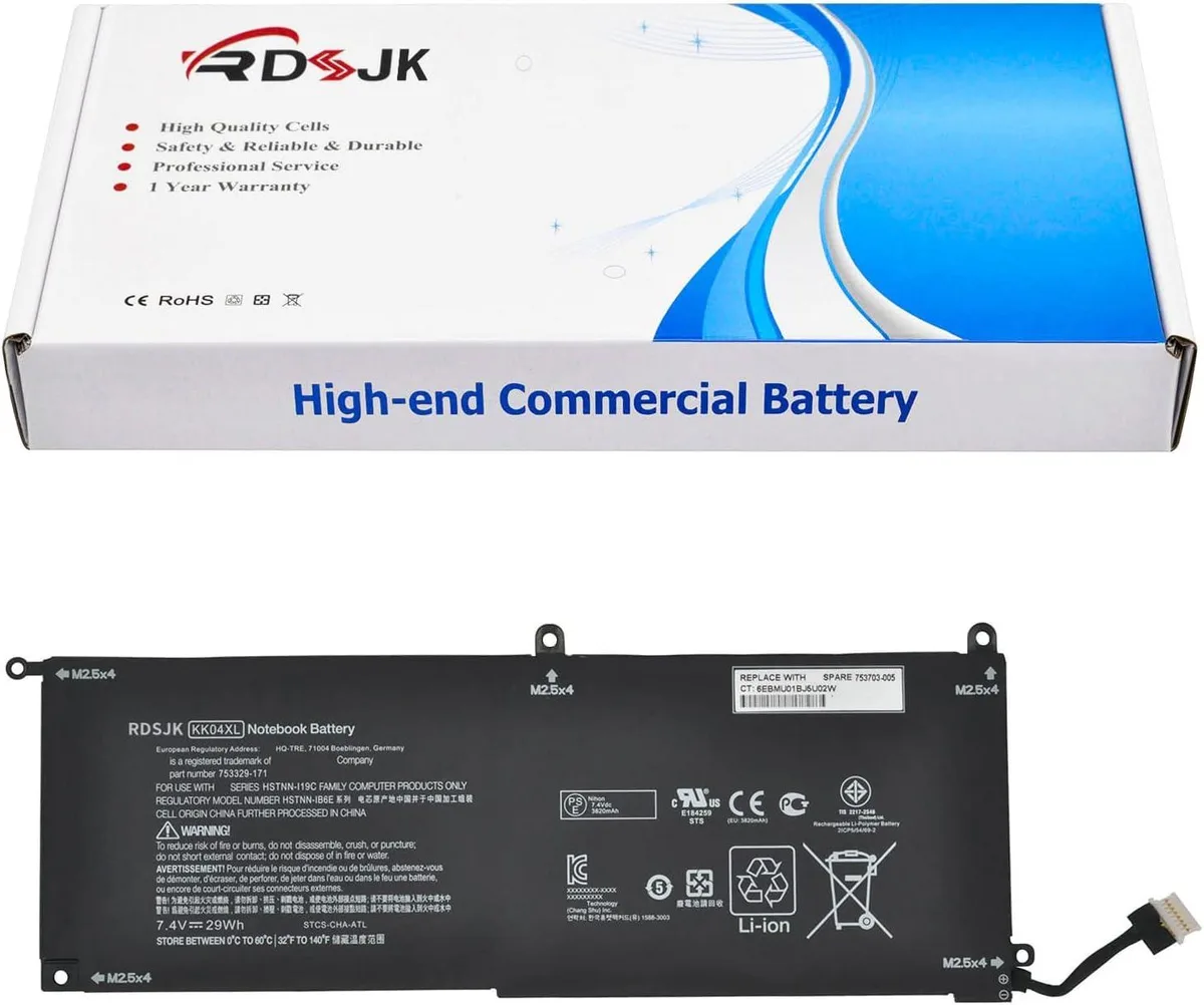 NShi NShi KK04XL laptop battery 7.4V 29Wh for HP Pro x2 612 G1 — product photo