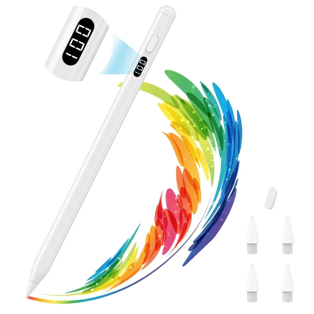  MoKo Stylus Pen USB-C Fast Charging LED Power Display Tilt Sensitivity White P1480397 — product photo
