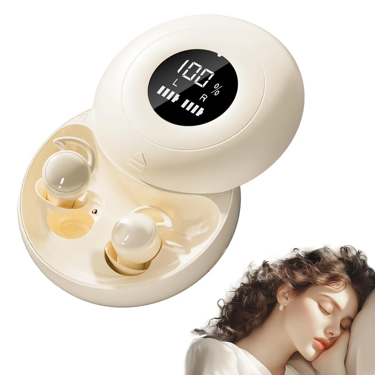  Munitio S25 Sleep Earbuds Bluetooth 6.0 Beige — product photo