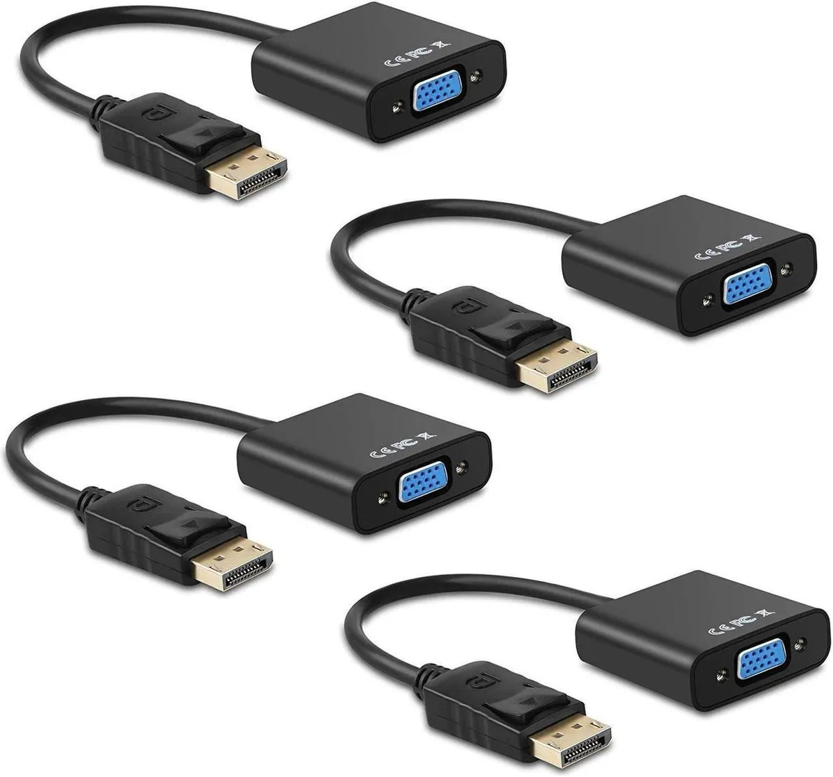 Vszerda Vszerda DisplayPort to VGA adapter 4-pack 1920x1080 60Hz — product photo