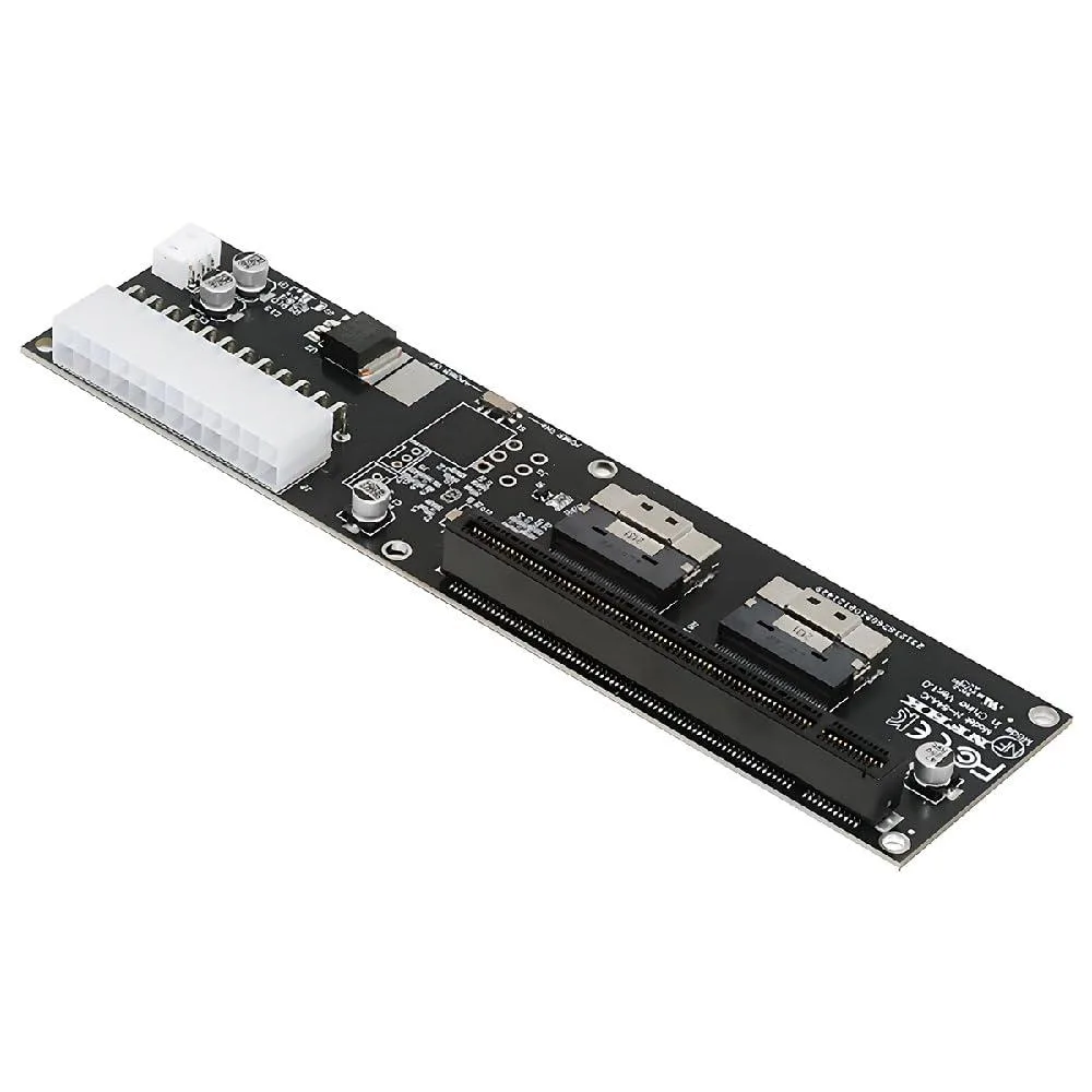 LORDWORLD LORDWORLD Dual Slimline SFF-8654 74Pin VROC to PCIe 16x Adapter with ATX 24Pin Power Switch Port — product photo