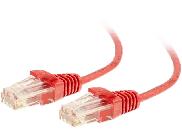 Cables To Go Cables To Go 01165 Cat6 Slim Network Ethernet Cable Red 1 ft 28AWG 36% thinner — product photo