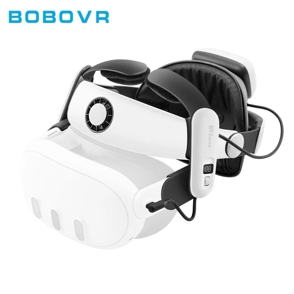 BoboVR BoboVR S3 Pro Super Strap with Head Cooling 10000mAh B100 White — product photo