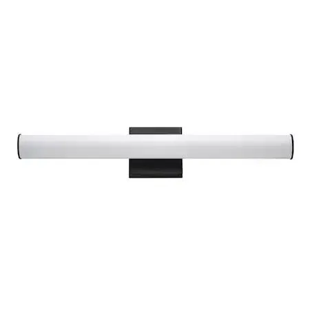Single black vanity light with white acrylic diffuser