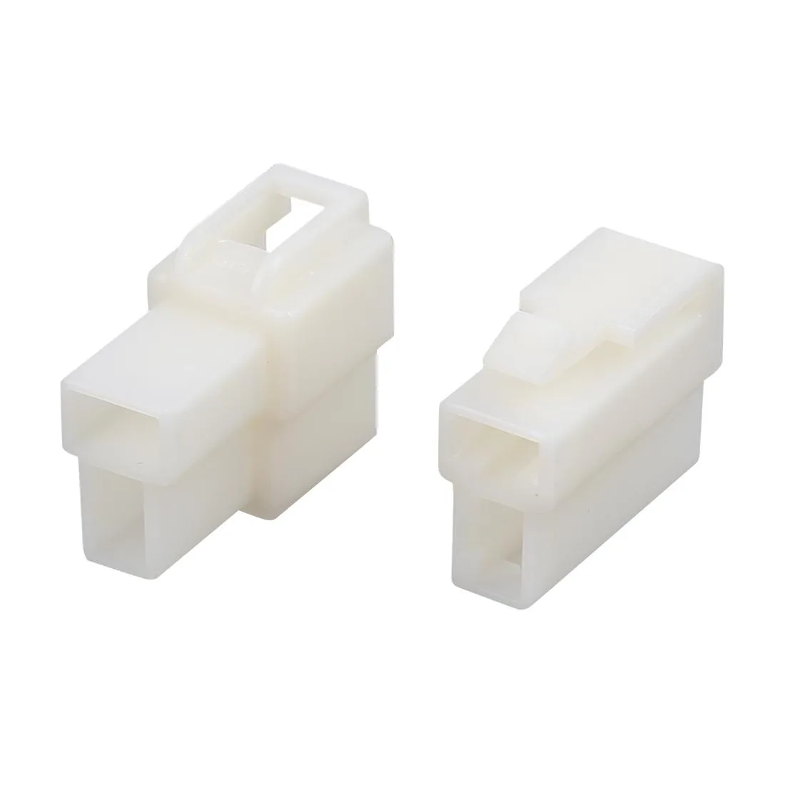 White ABS male and female wire connector housings with fixed hooks, 20 sets, 6.3mm terminals not included