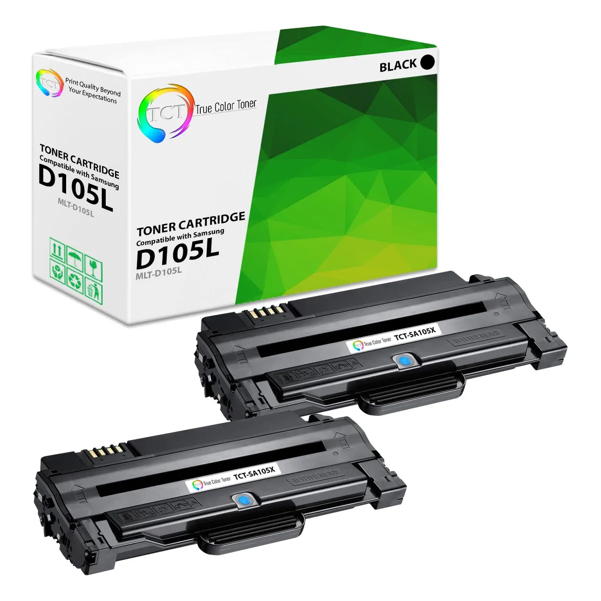 True Color Toner True Color Toner MLT-D105L Black Toner Cartridge 2 Pack — product photo