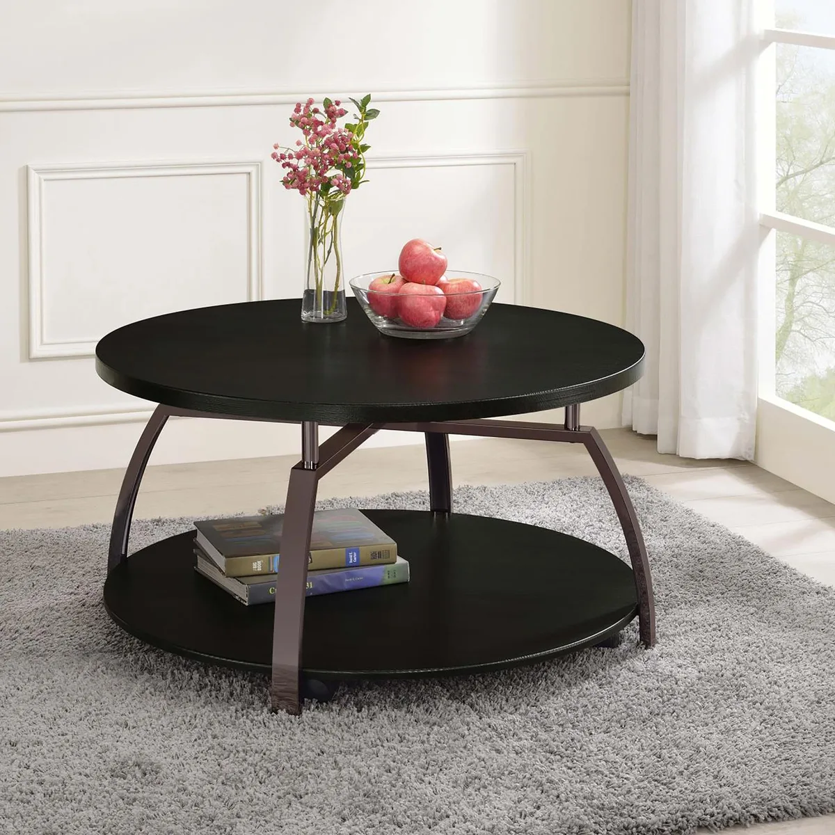 tuphen tuphen Dark Grey Black Nickel Round Coffee Table — product photo