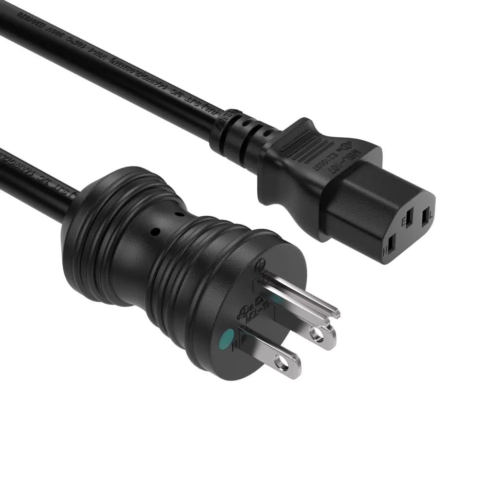 Cable Leader Cable Leader 15ft NEMA 5-15P to C13 14 AWG SJT 15A 125V Black power extension cord — product photo