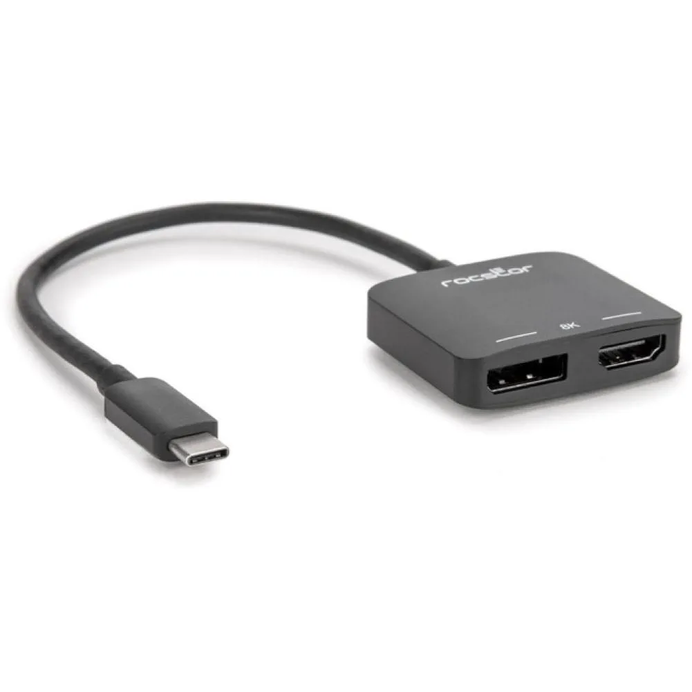 Rocstor Rocstor Y10A268B1 USB-C to HDMI 2.0 DisplayPort 1.4a Adapter — product photo