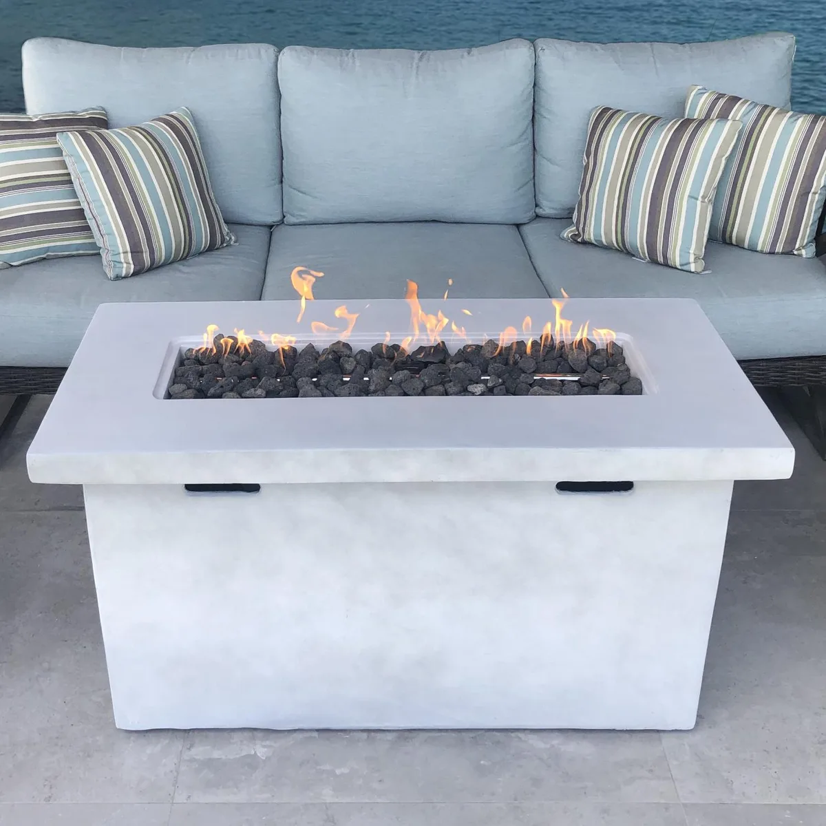tuphen tuphen 25" H x 42" W Fiber Reinforced Concrete Propane Fire Pit Table — product photo