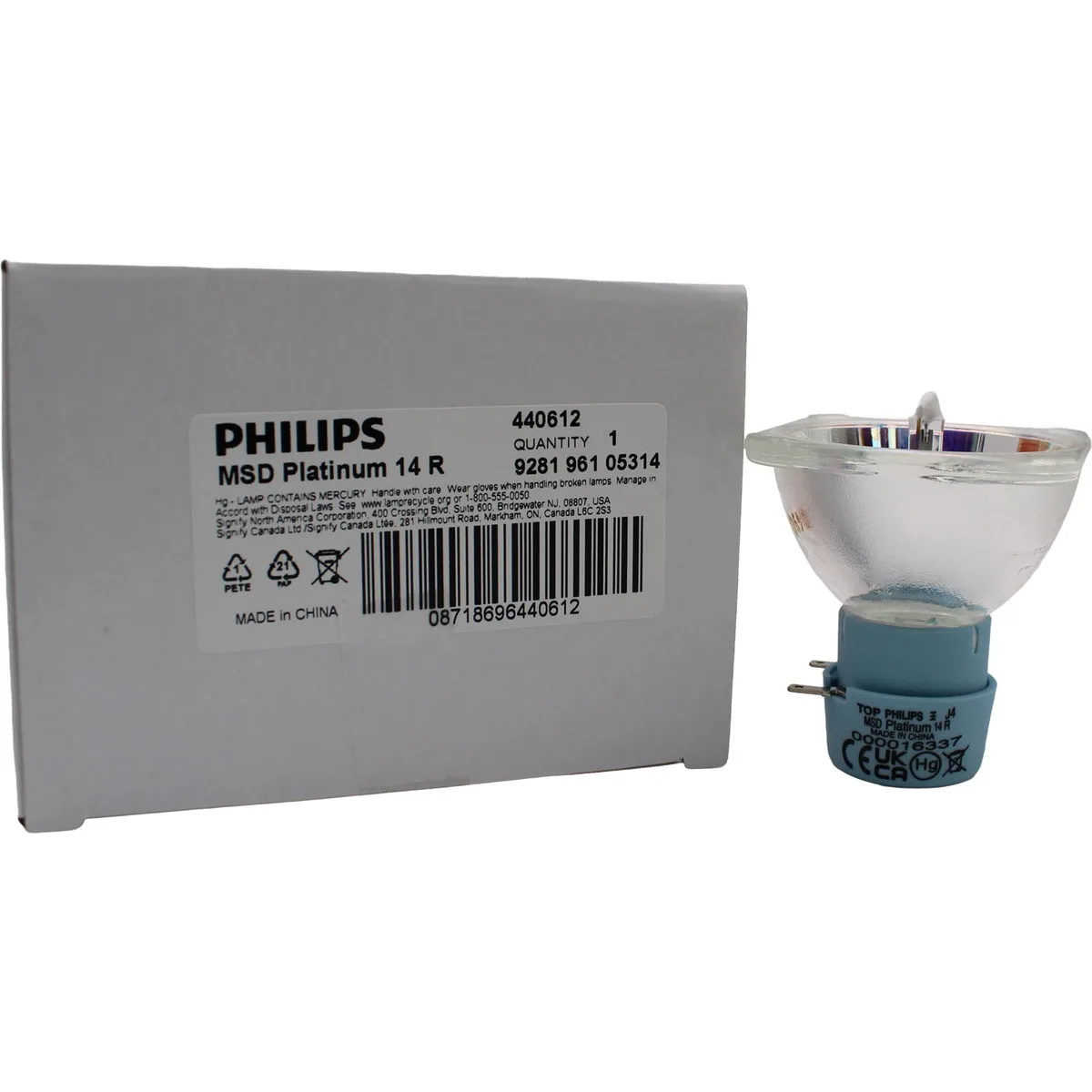Philips Philips 261503 MSD Platinum 14R 280W 12350 lm 7800K dlp replacement lamp — product photo