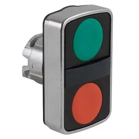 Schneider Electric 22 mm metal multihead operator with green and red flush buttons