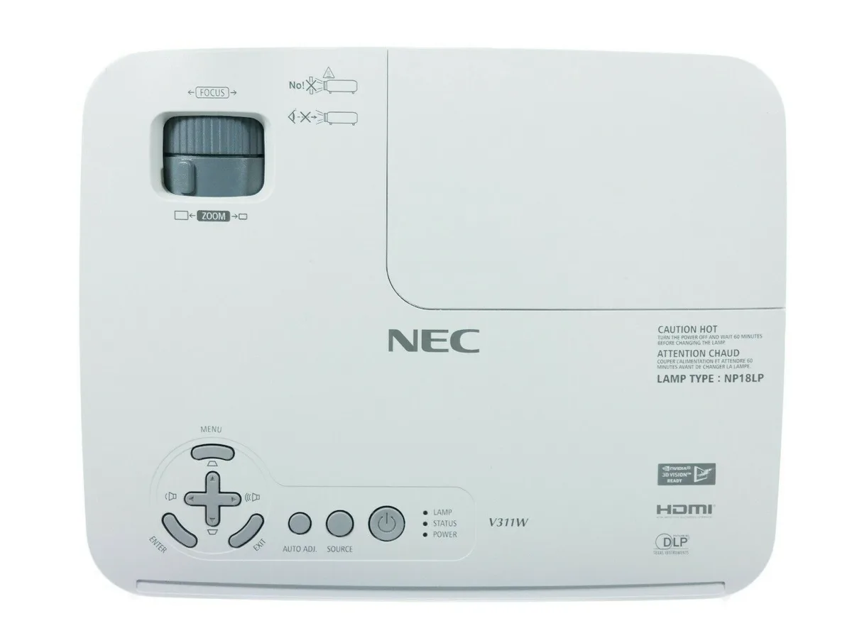 NEC NEC V311W DLP business projector 3100 lumens 1280x800 1080i — product photo