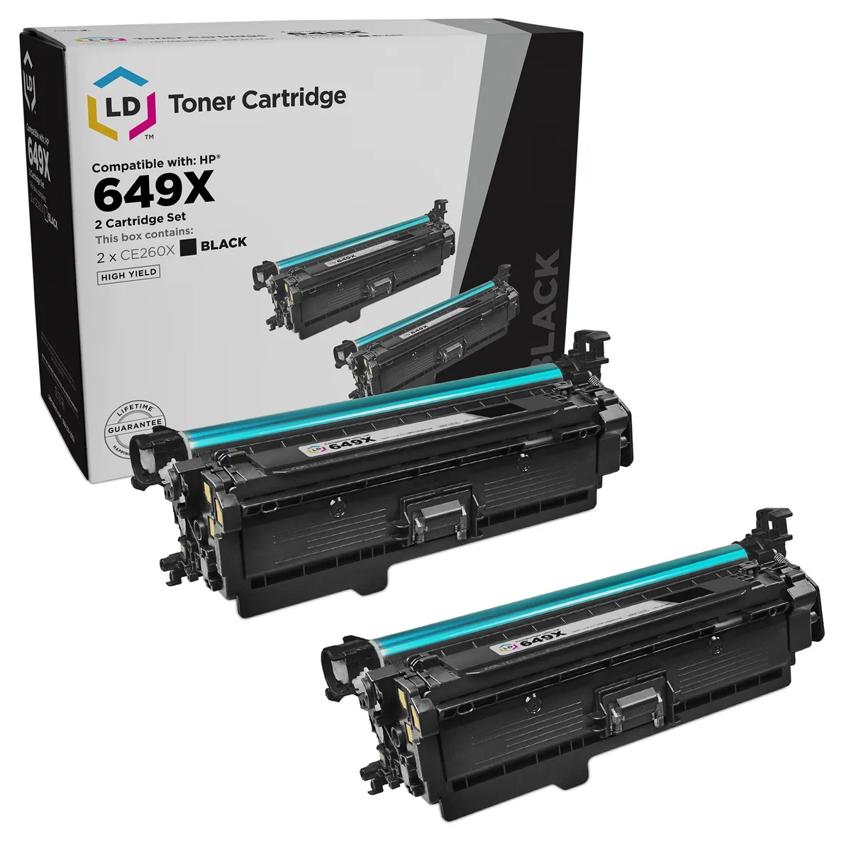 LD Products LD Products CE260X (HP 649X) 2 Pack Black Toner Cartridges — product photo